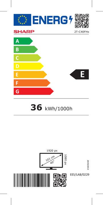 Energie-Label Sharp 40FH2EA (40", LED, Full HD, 2023)
