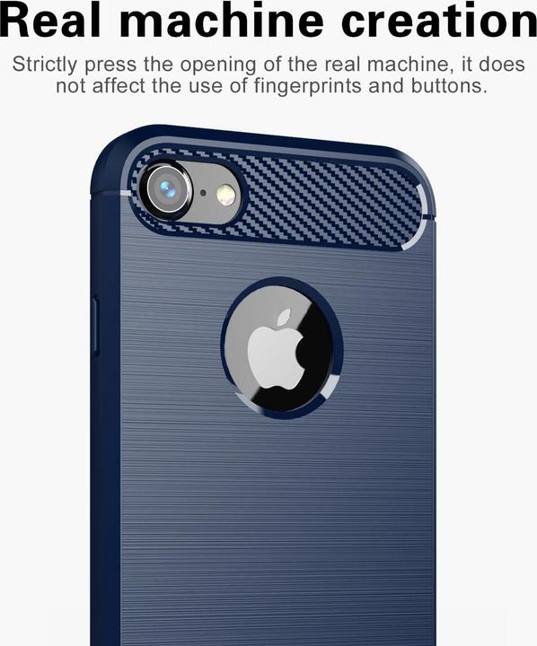 Produktbild Cadorabo TPU Ultra Slim carbon edelstahl Kombi Cover (Apple iPhone 7)
