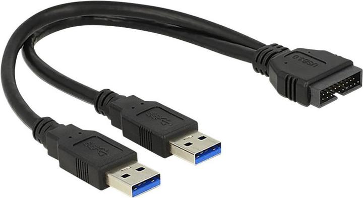 Produktbild Delock Kabel USB 3.0 Pfostenstecker > 2 x USB 3.0 Typ-A Stecker (0.25 m, USB 3.0, 4.50 W)