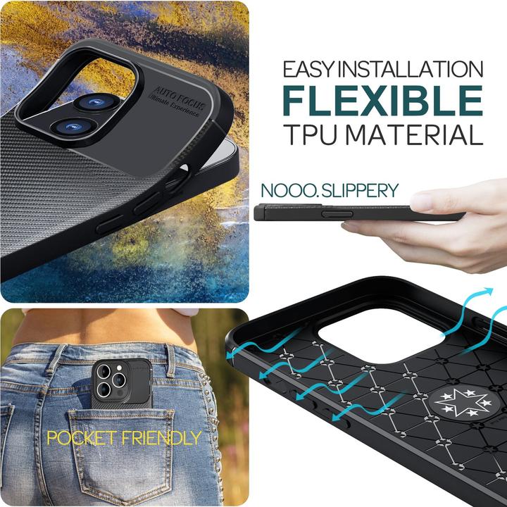 Produktbild Nalia Carbon Look Silikon Hülle (Apple iPhone 15 Pro)