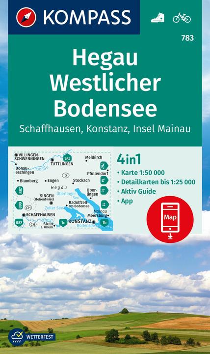 Produktbild Wanderkarte 783 Hegau Westlicher Bodensee, Schaffhausen, Konstanz, Insel Mainau 1:5