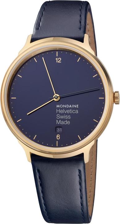 Mondaine Helvetica No1 Bleu Marine Light (Analoguhr, Swiss Made, 38 mm)