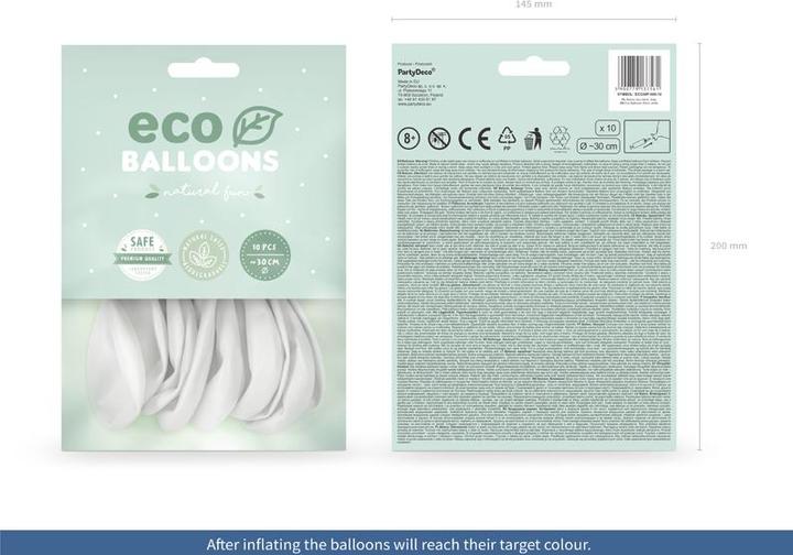 Produktbild Partydeco Luftballons weiss Eco (10 x)