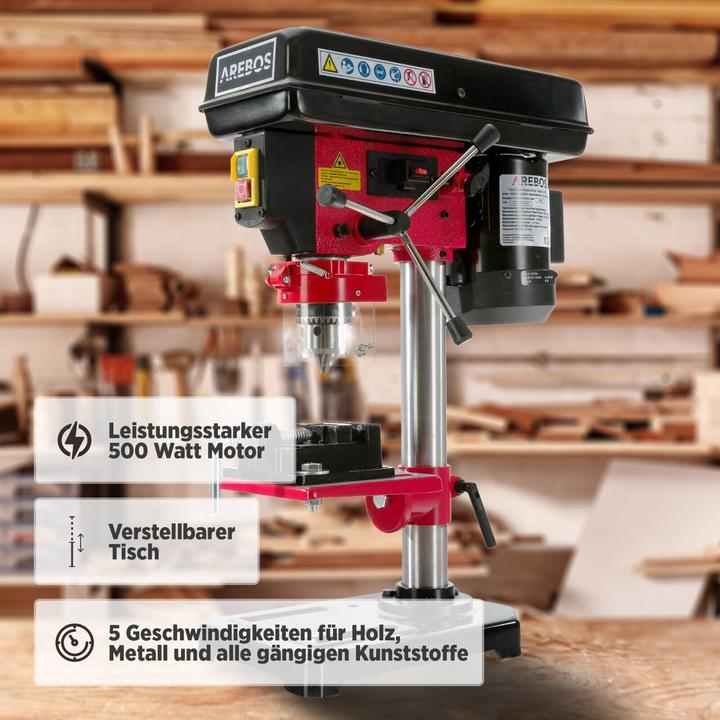 Produktbild Arebos Laser Tischbohrmaschine mit Schraubstock