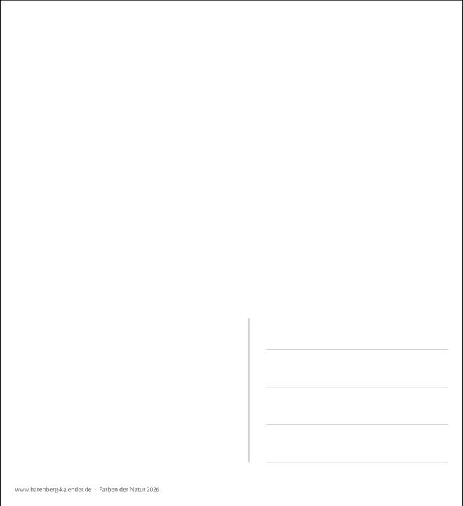Produktbild Harenberg Farben der Natur Postkartenkalender 2026 - Wochenkalender mit 53 Postkarten (Harter Einband, Deutsch)