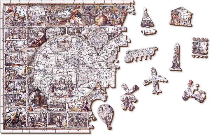 Productafbeelding WoodenCity WOODeN CITY The Age Exploration Map 500 Wooden Puzzle Jigsaw Puzzle with unique shapes (500 onderdelen)