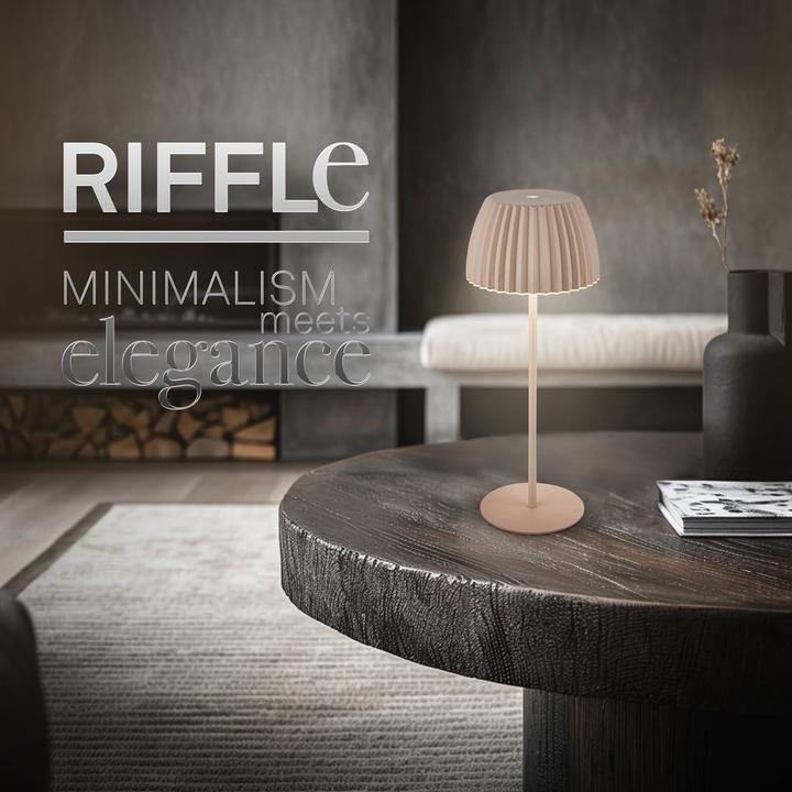 Image du produit Briloner Brilo unplugged RIFFLE Akku Tischleuchte mit Lichtkante - Beige (200 lm)