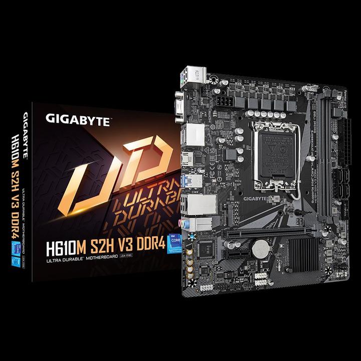 Image du produit Gigabyte MB GBT Intel 1700 H610M S2H V3 DDR4 (LGA 1700, Intel H610 Express, mATX)