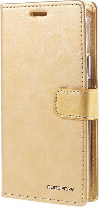 Produktbild iPhone 12 Pro Max - Blue Moon Leder Etui Hülle Karten gold (Apple iPhone 12 Pro Max)