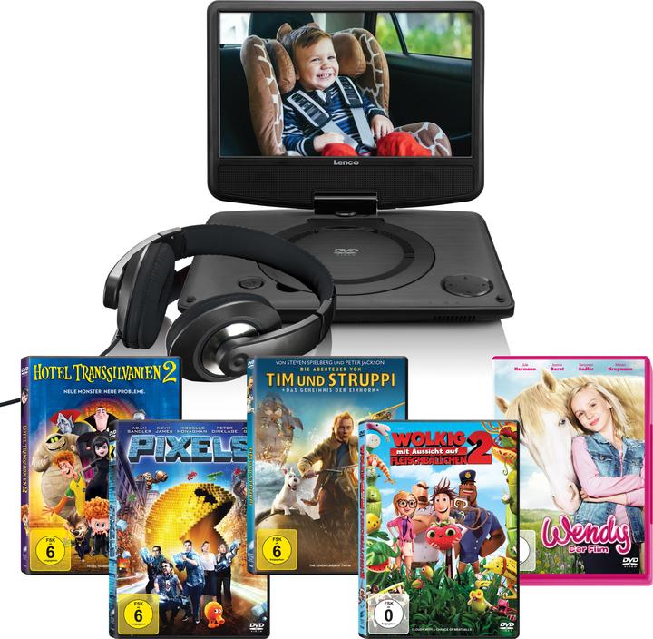 Lenco DVP-935 - Portable DVD-speler met batterij - 9 inch - Zwart (Tragbarer DVD-Player)