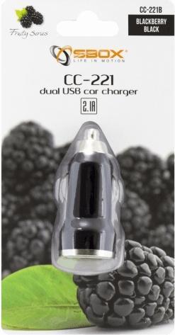 Produktbild Sbox CC-221B Dual USB Car Charger CC-221B blackberry black