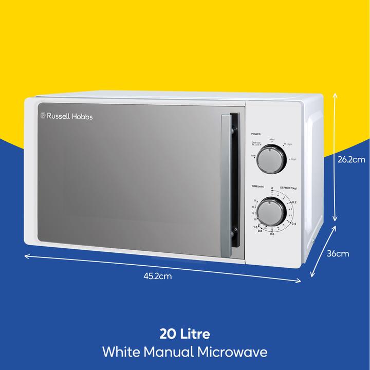 Image du produit Russell Hobbs RHM2060 – Manuelle Mikrowelle, 20 L, Weiss (Fiche CH, 20 l)
