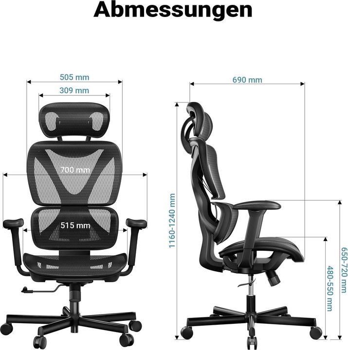 Produktbild Wiltec Ergonomischer Bürostuhl