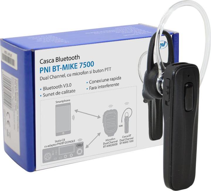 Productafbeelding PNI Bluetooth headset met microfoon BT-MIKE 7500 met PTT, tweekanaals compatibel met BT-DONGLE (Draadloze, USB-A)
