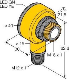 Turck 3038511 Ultraschall-Empfänger T18VP6URQ PNP Schliesser 1 St.
