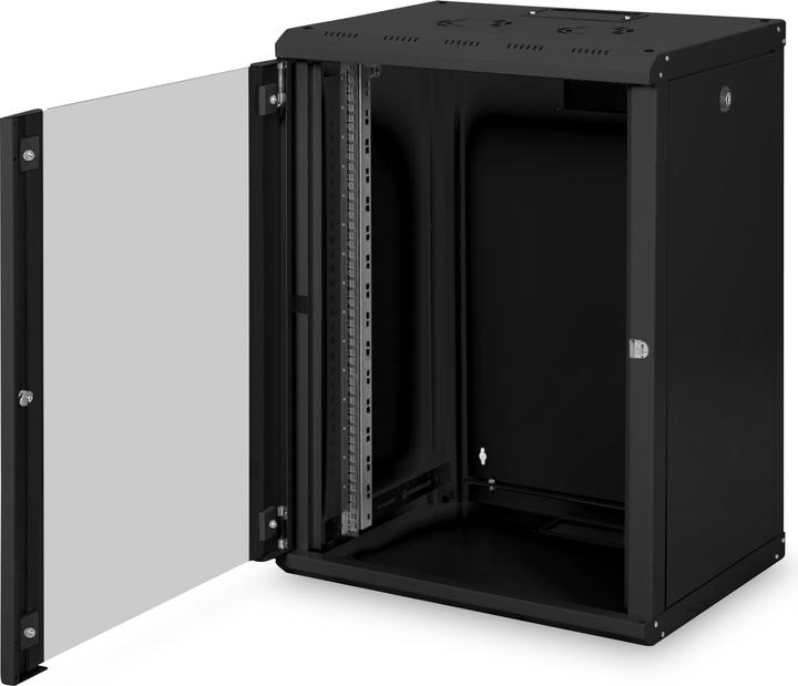 Produktbild Digitus 48,3cm 19Zoll Wandgehäuse 16HE SoHoline RAL9002 schwarz ohne Fachboden (10.86 HE, 19 Zoll Rack)