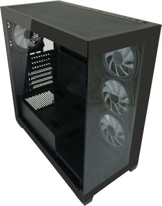 Actual product image LC-Power Housing MidiTower 715B black USB3.2/Audio,without power supply,SEAMLESS X (mATX, Mini-ITX, ATX)