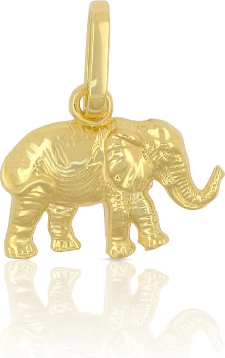 Muau Pendant elephant yellow gold 750, 17x15mm (750/18K Gelbgold)
