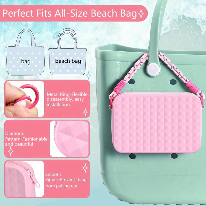 Only-Bags.Store Neoprene Beach Tote Bag Organizer Pouch, Lightweight Waterproof Dry Bag Insert with Handle for