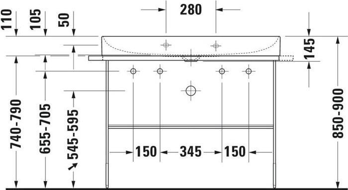 Produktbild Duravit Möbelwaschtisch DuraSquare 100 x 47 cm weiss 2353100041 (470 mm, 1000 mm)