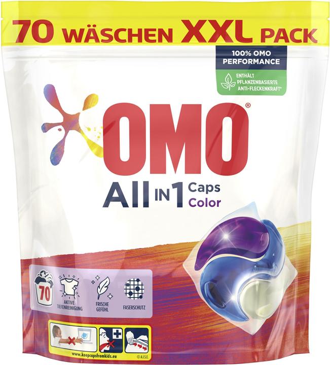 Image du produit OMO Capsules détergentes Allin1 Caps Color & Care 70 pcs. (70 Cycles de lavage, Capsules)