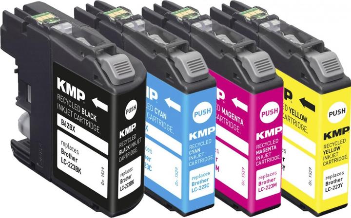 Actual product image KMP Tinte replaces LC223VAL (M, FC, Y, C)