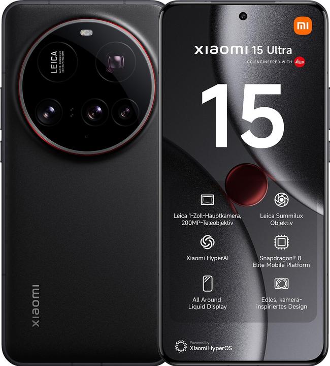Xiaomi 15 Ultra (512 Go, Noir, 6.73", Double SIM, 50 Mpx, 5G)