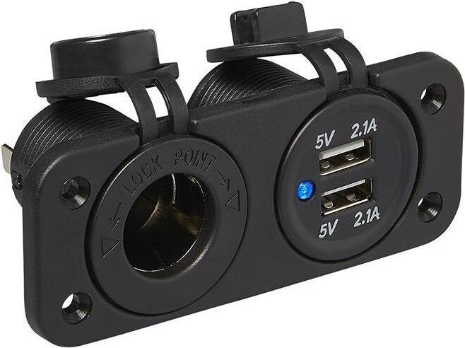 Image du produit ProPlus Kit d'installation : prise DIN + double prise USB 2x2100mA sous blister