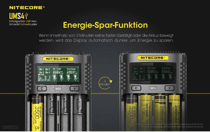 Produktbild Nitecore UMS4 USB-Schnell-Ladegerät (1 Stk., AAA, AA, Ladegerät inkl. Akku)