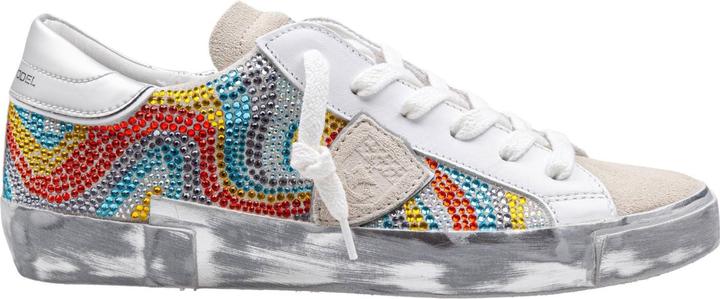 Actual product image Philippe Model prsx low sneakers in leather and suede with micro crystals (41)