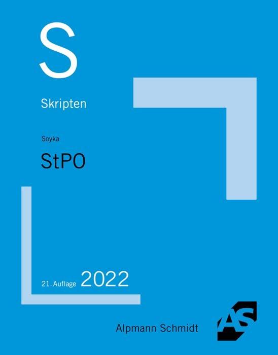 Produktbild Skript StPO (Deutsch, Martin Soyka, 2022)
