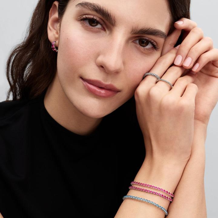 Immagine prodotto Pandora Bracciale tennis rosa scintillante (18 cm, Argento 925)