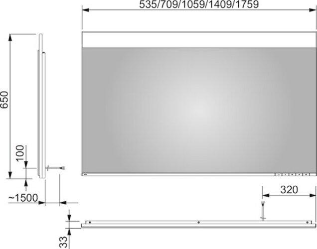 Produktbild Keuco Edition 400 Lichtspiegel 11596, mit Spiegelheizung, 1410 x 650 x 33 mm