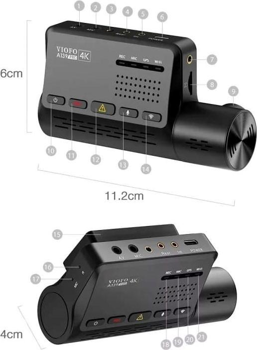 Immagine prodotto Viofo A139 Pro (Ricevitore GPS, Visione notturna, WiFi, Microfono incorporato, 4K)