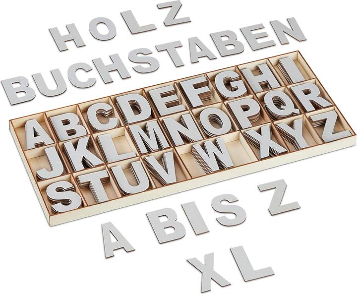 Relaxdays 208 pezzi di lettere in legno
