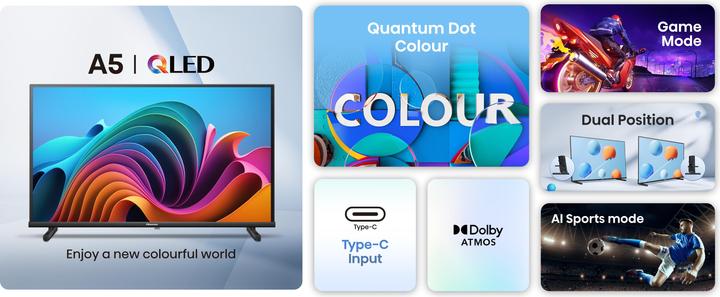 Actual product image Hisense TV 32A5NQ (32", A5N, QLED, Full HD, 2024)