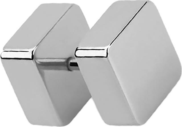 Star Piercing Fake Plug quadratisch silber (ohne Messing, Chirurgenstahl 316L)