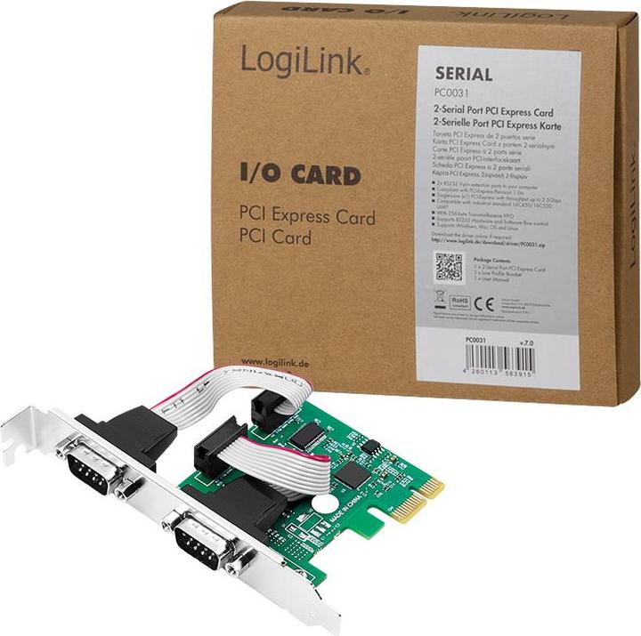 Produktbild LogiLink 2 x serielle (COM) PCIe