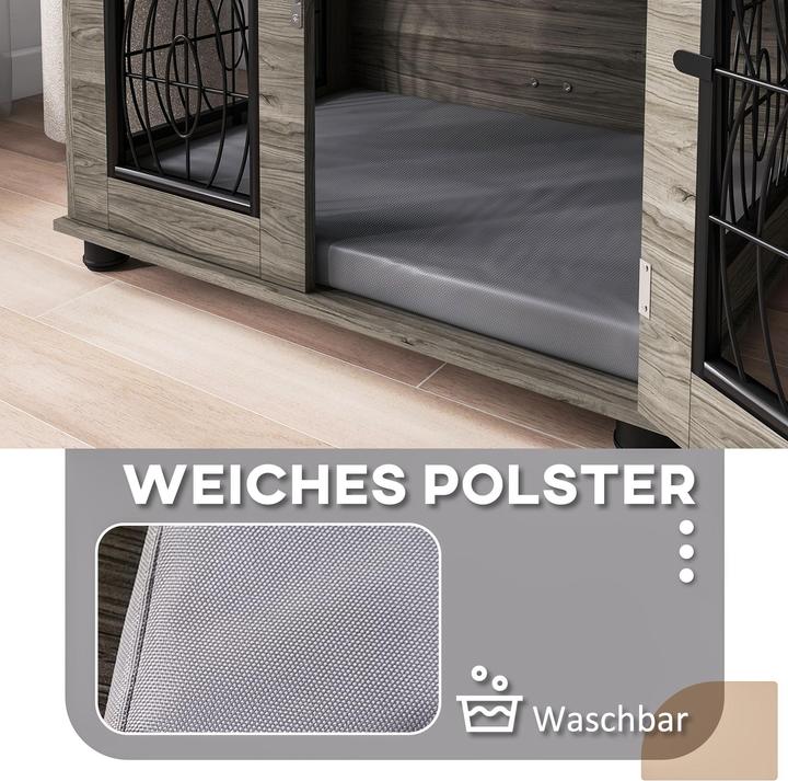 Image du produit PawHut Hundekäfig Spanplatte, Stahl Grau (Chenil pour chiens)