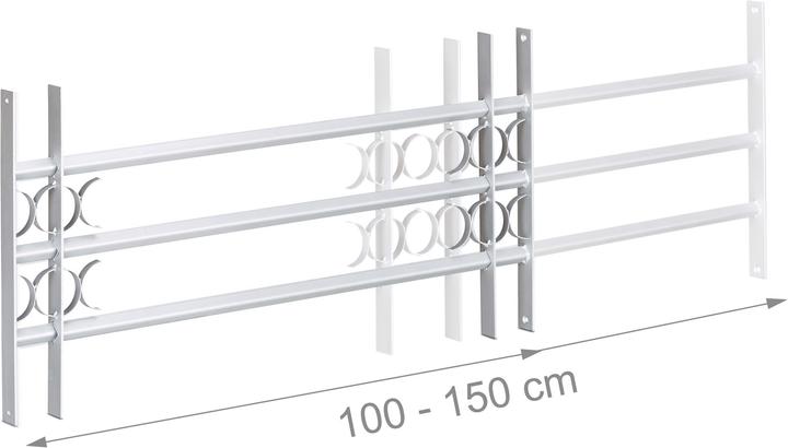 Actual product image Relaxdays Pull-Out Window Security Grill