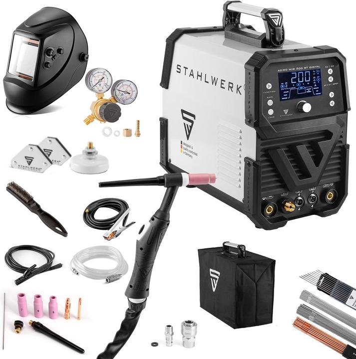 Produktbild Stahlwerk Schweissgerät AC/DC WIG 200 ST Digital Vollausstattung 200 A WIG & MMA
