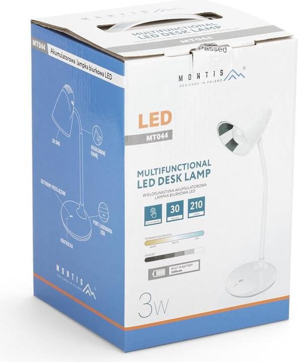 Immagine prodotto Montiss lampada da tavolo MT044 Montis LED lampada da tavolo ricaricabile multifunzionale (210 lm)