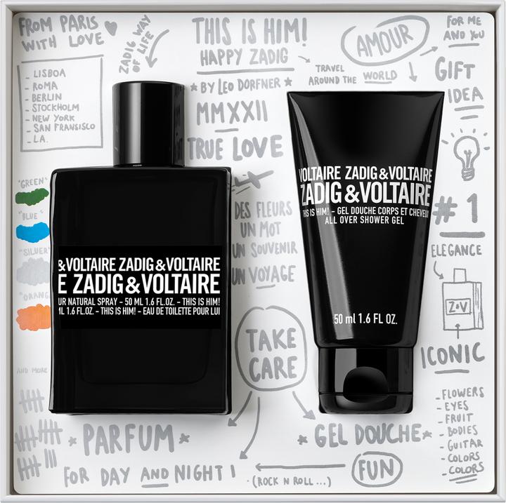 Zadig & Voltaire This is Him! Christmas 2023 Eau de Toilette 50 / Shower Gel (Eau de Toilette, 173.40 ml)