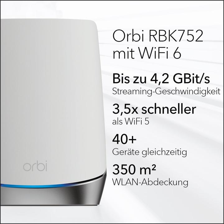 Productafbeelding Netgear Orbi WiFi 6 Mesh Systeem AX4200 (RBK752)