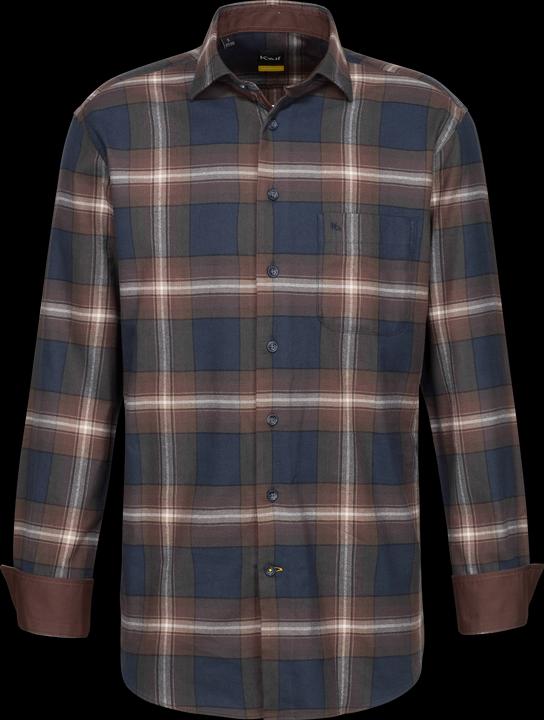 Kauf Verona Kent Langarm modern fit mit Kontrast in Flanellqualität (XXL)