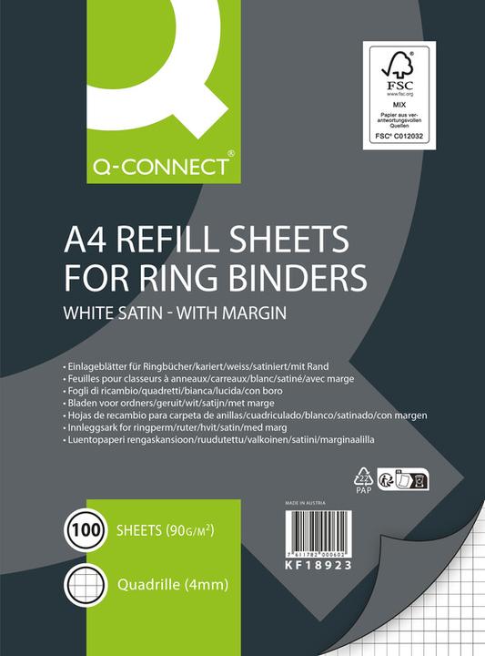 Image du produit Q-Connect Feuilles perforées pour couvertures à anneaux