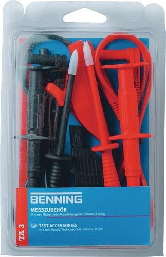 Produktbild Benning Messleitungssatz TA 3 044126 8-tlg.Messspitzen-Ø 4mm L.1000mm