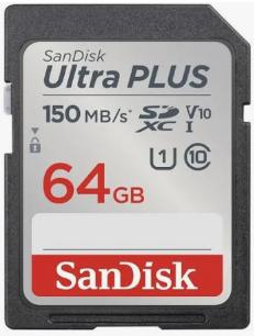 Image du produit SanDisk Ultra Plus uSD 64GB (64 Go, microSDXC, U3, UHS-I)
