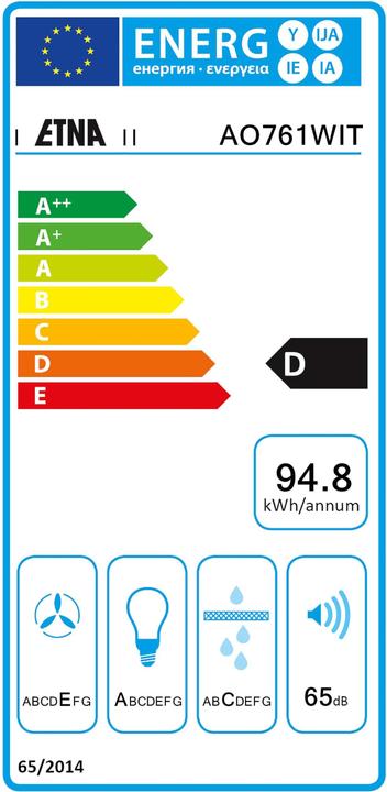 Label énergétique Etna AO761WIT (Hotte à tiroir)