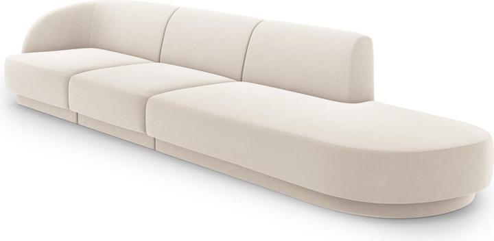 Actual product image Micadoni Right Velvet Sofa, "Miley", 4 Seats, 323x90x70Made in Europe (2 person sofa, 3-seater, 4-seater)